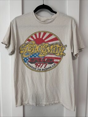 Live Nation Vintage Feel Aerosmith 1977 Band Graphic Tee